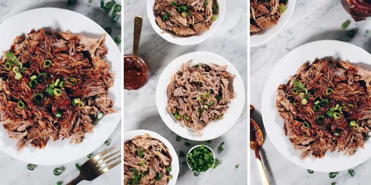 This Instant Pot Whole30 Pulled Pork with BBQ Sauce is the perfect way to utilize your Instant Pot! Also, we made the yummiest Whole30 friendly BBQ Sauce! | realsimplegood.com