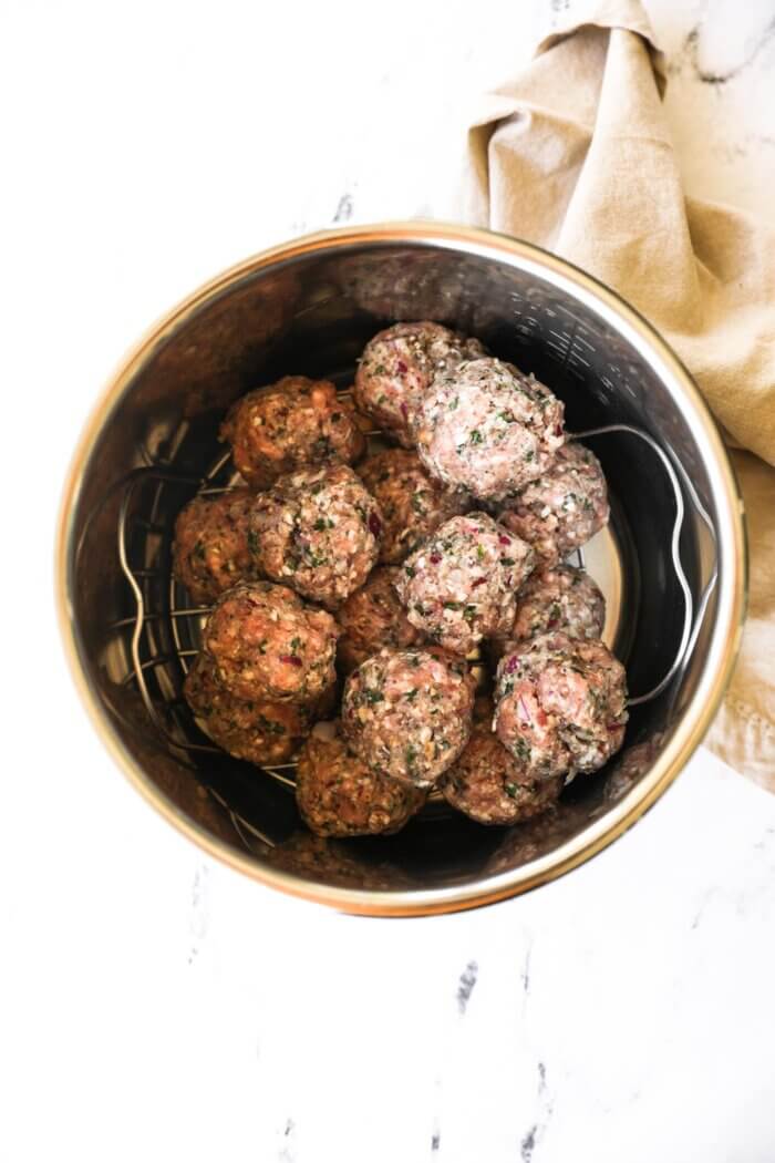 Instant Pot Greek Meatballs with Tzatziki  Keto  - 4