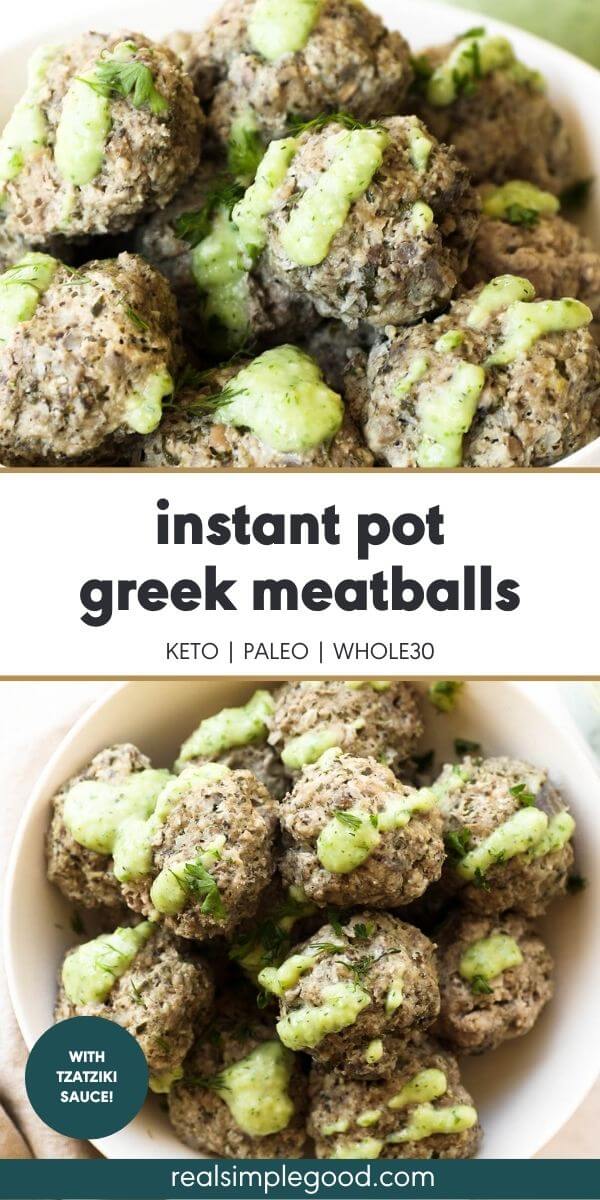 Instant Pot Greek Meatballs with Tzatziki (Keto)
