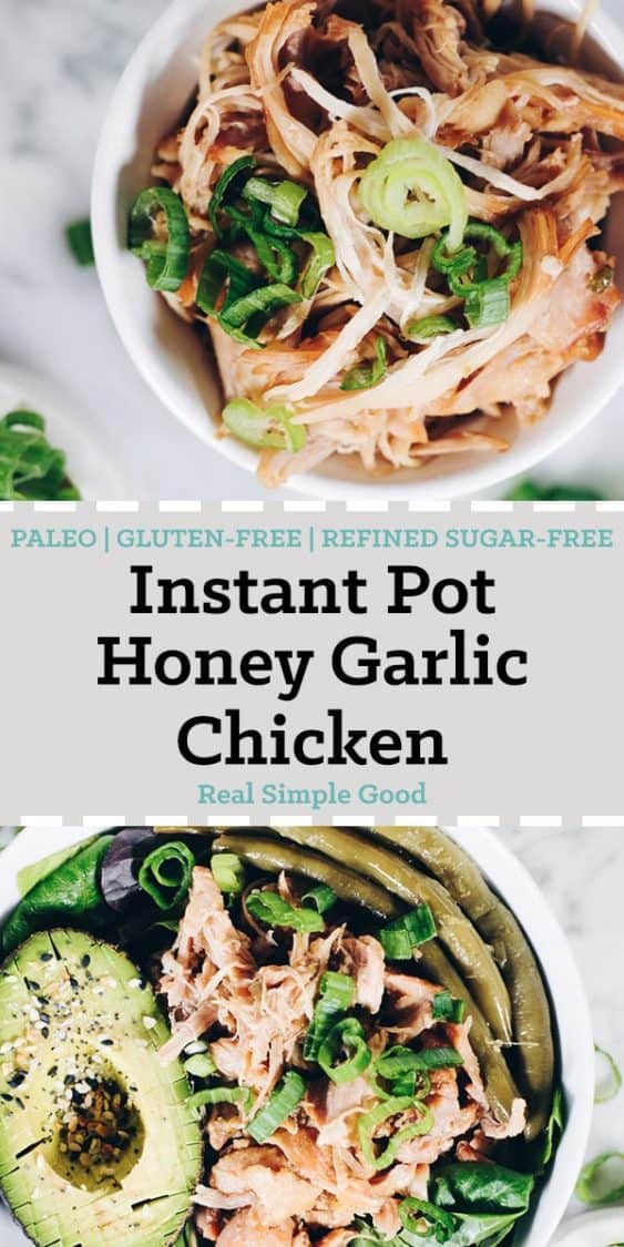 Instant Pot Honey Garlic Chicken (Paleo, GF + Refined Sugar-Free)