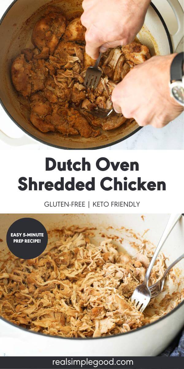 Juicy, Shredded Dutch Oven Pulled Chicken