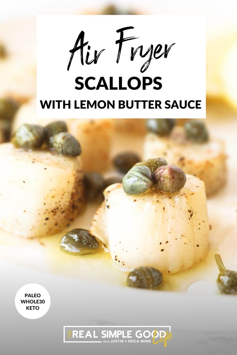 Lemon Butter Air Fryer Scallops