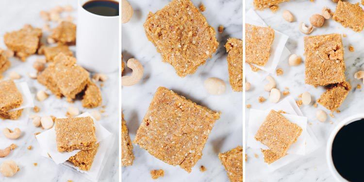 These Paleo No Bake Mango Bars are the perfect snack to make and have on hand. They have only seven ingredients and take about 10 minutes of your time! Paleo, Gluten-Free + Refined Sugar-Free. | realsimplegood.com