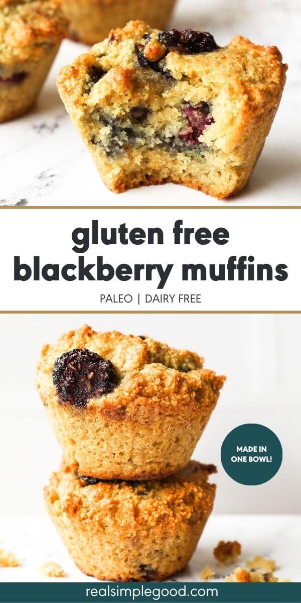 One Bowl Gluten Free Blackberry Muffins