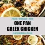 One Pan Greek Chicken Dinner  Paleo  Whole30   Keto  - 53