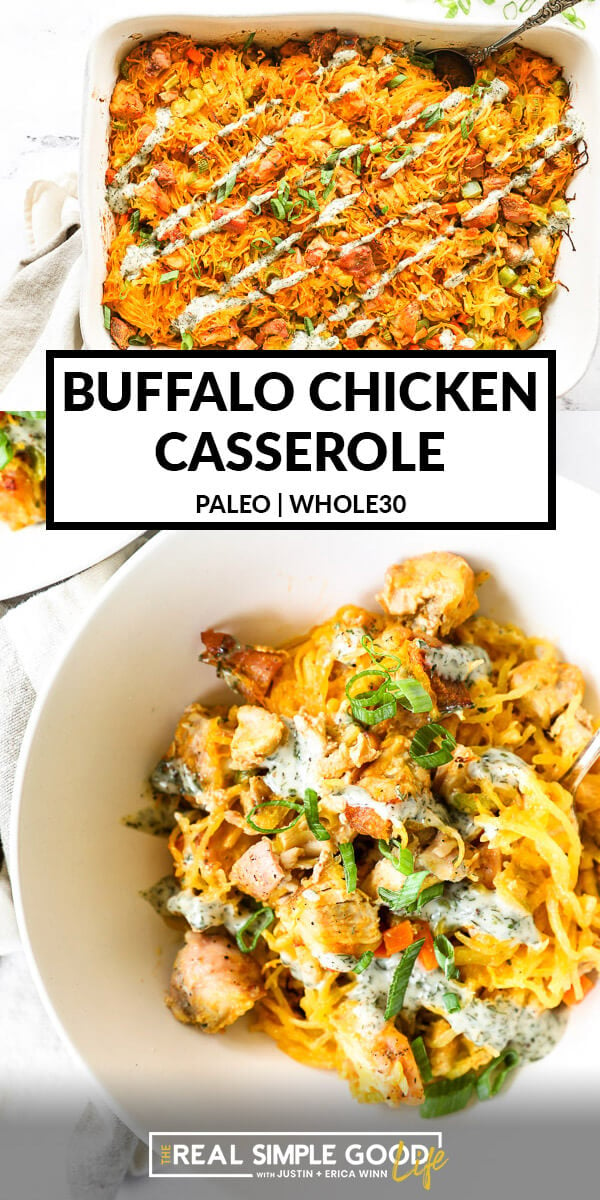 Healthy Baked Buffalo Chicken Casserole