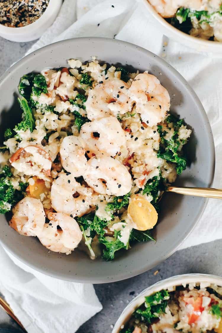 Paleo Cauliflower Rice Bowls with Shrimp  Whole30  - 18