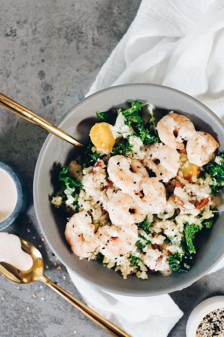 Paleo Cauliflower Rice Bowls with Shrimp  Whole30  - 45