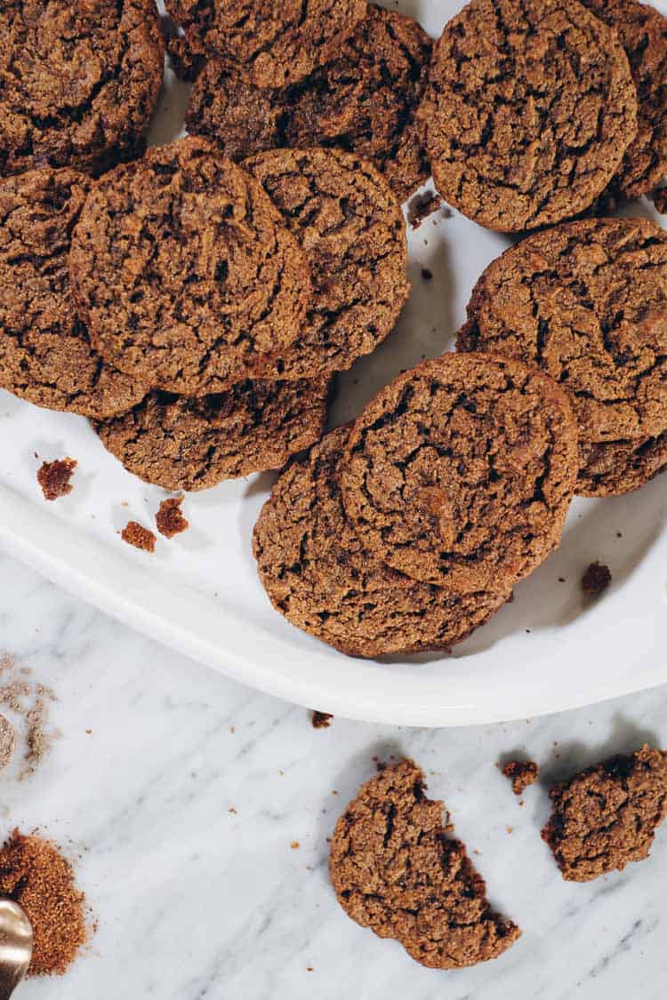 Hurry! Go make a batch of these Paleo Chai Spiced Cookies! They're quick and easy to whip up and make your house smell all festive and cozy! Gluten-Free , Dairy-Free, Egg-Free + Refined Sugar-Free. | realsimplegood.com