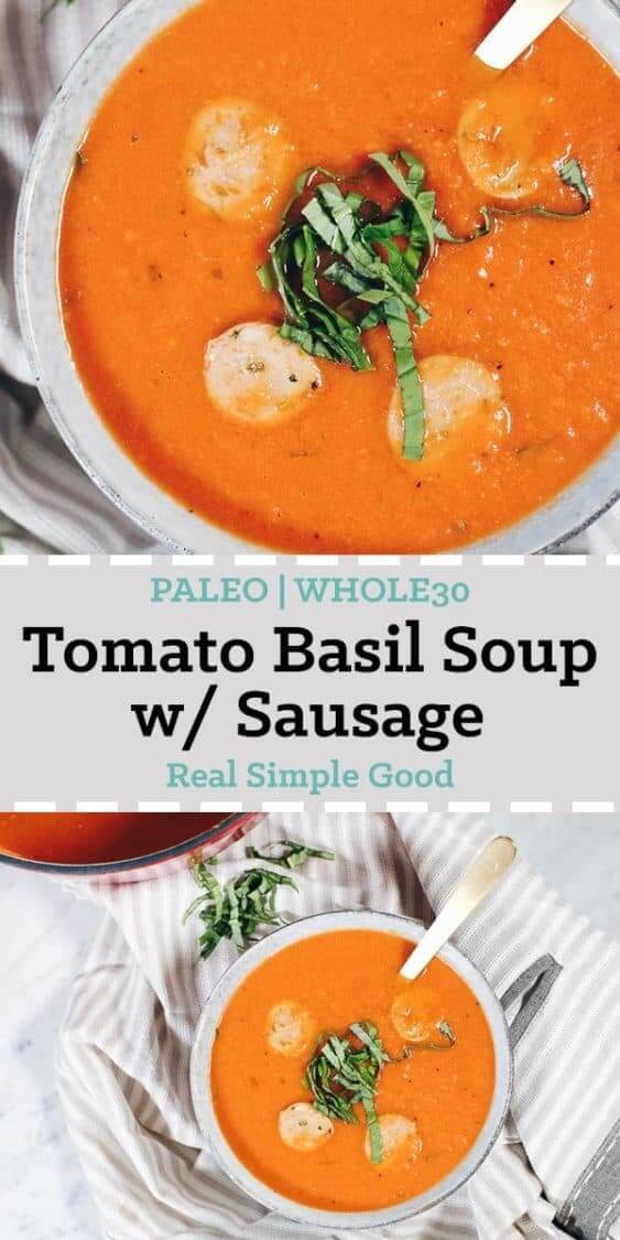 Paleo Tomato Basil Soup With Sausage  Whole30  - 38