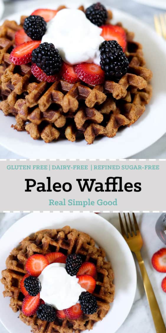 Paleo Waffles (GF, Egg-Free, Dairy-Free + Refined Sugar-Free)