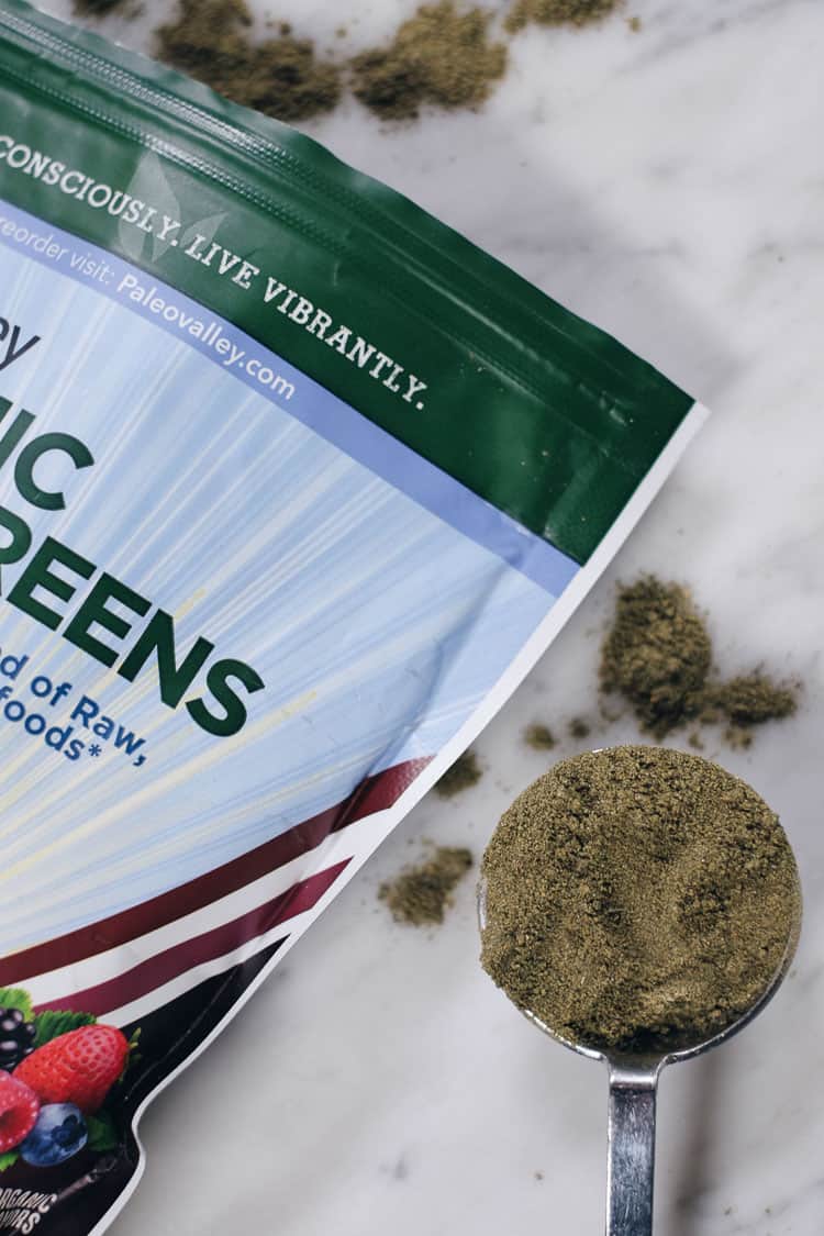 Looking for ways to sneak more greens into your day? We are sharing our new favorite hack - Paleovalley Organic Supergreens and 3 easy ways to use them!  #paleo #eatmoregreens #supergreens #nobake #paleovalleypartner | realsimplegood.com