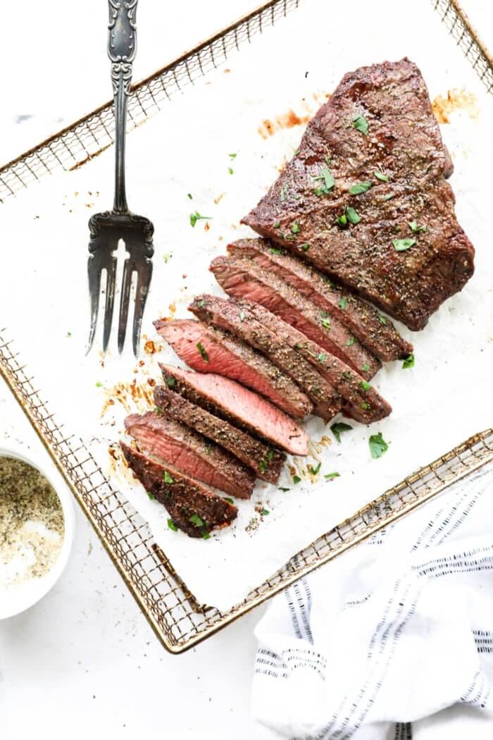 Perfectly Seasoned Air Fryer Flank Steak in 15-Minutes - Real