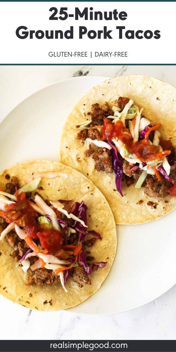 Quick 25-Minute Ground Pork Tacos with Slaw