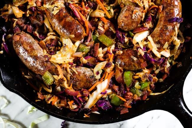 Sausage And Cabbage Skillet Paleo Whole30 Keto The Real Simple Good Life