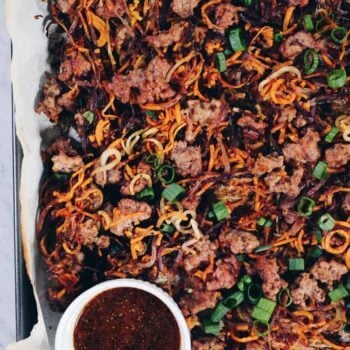 Sheet Pan Crispy Vegetable Noodles and Pork  Paleo   Whole30  - 59