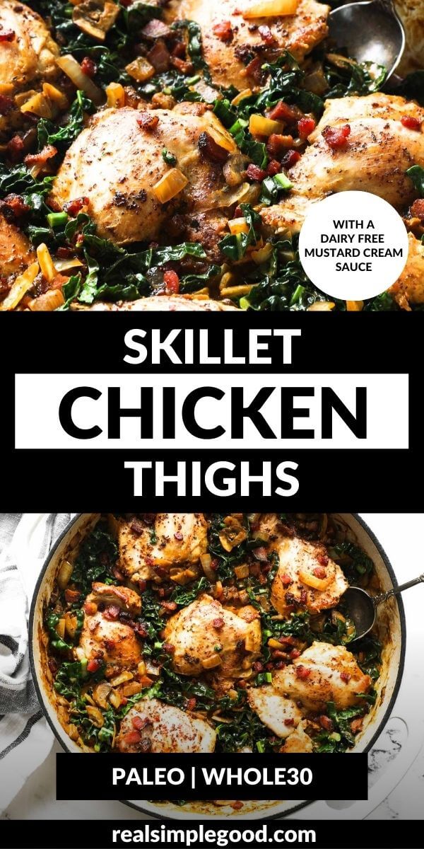 Skillet Chicken Thighs with Mustard Cream Sauce  No Dairy  - 93