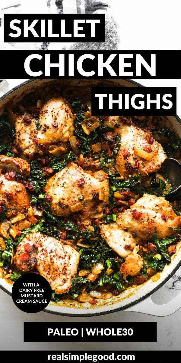 Skillet Chicken Thighs with Mustard Cream Sauce  No Dairy  - 91