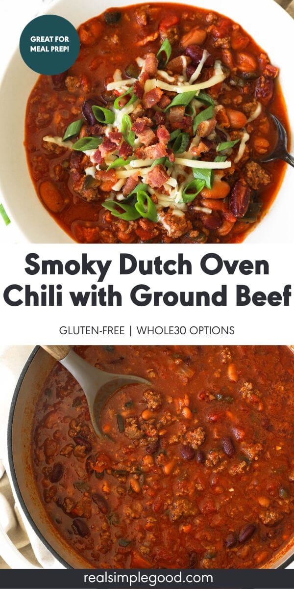 Smoky Dutch Oven Chili with Ground Beef