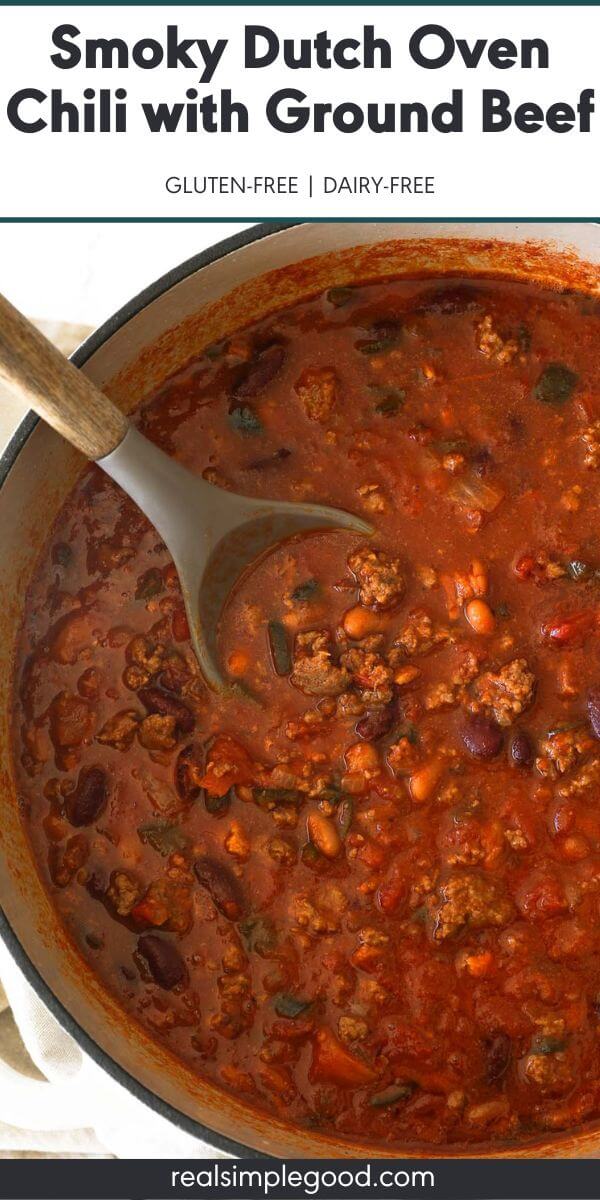 Smoky Dutch Oven Chili with Ground Beef