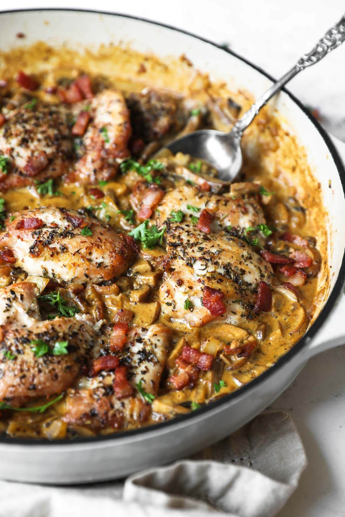 Stovetop Creamy Garlic Chicken Thighs  Dairy Free  - 45