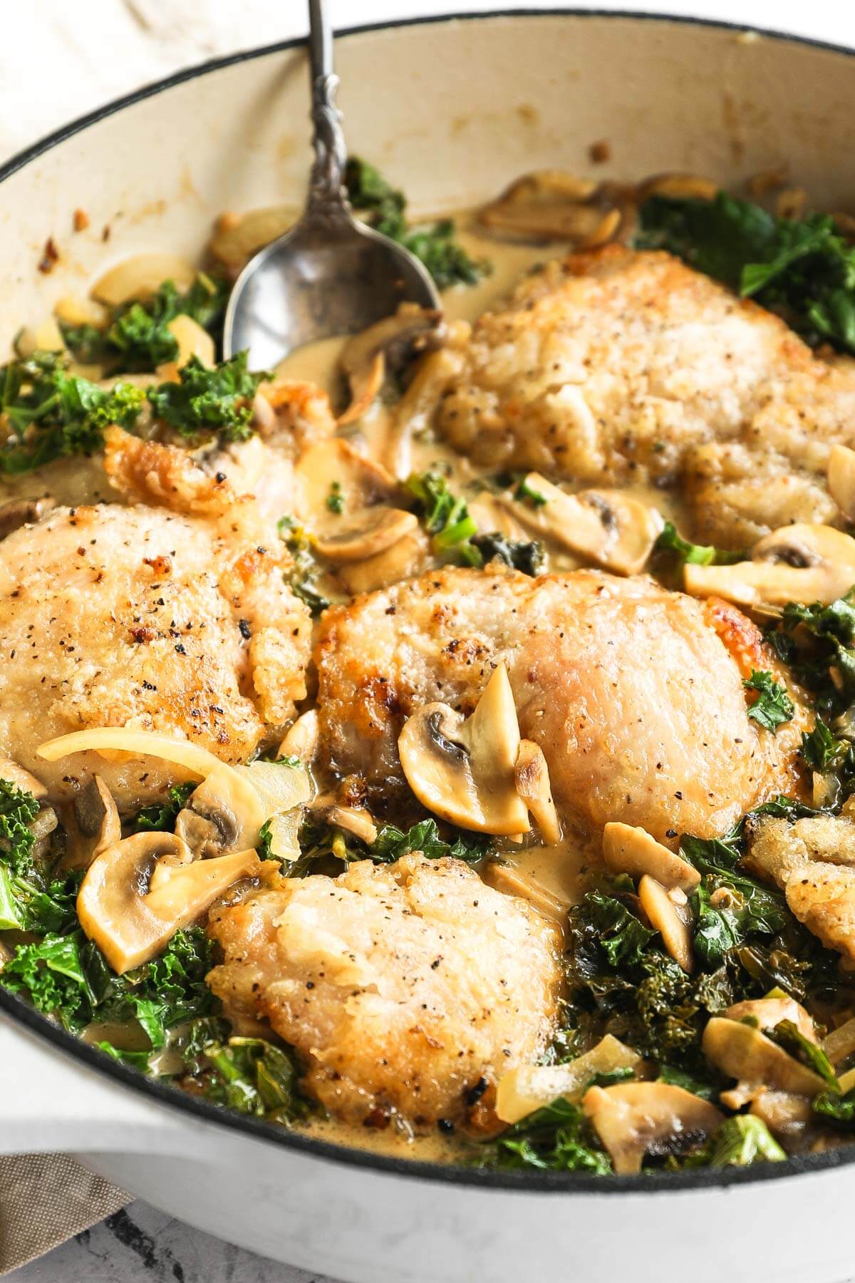 Stovetop Creamy Mushroom Chicken Thighs  Dairy Free  - 27