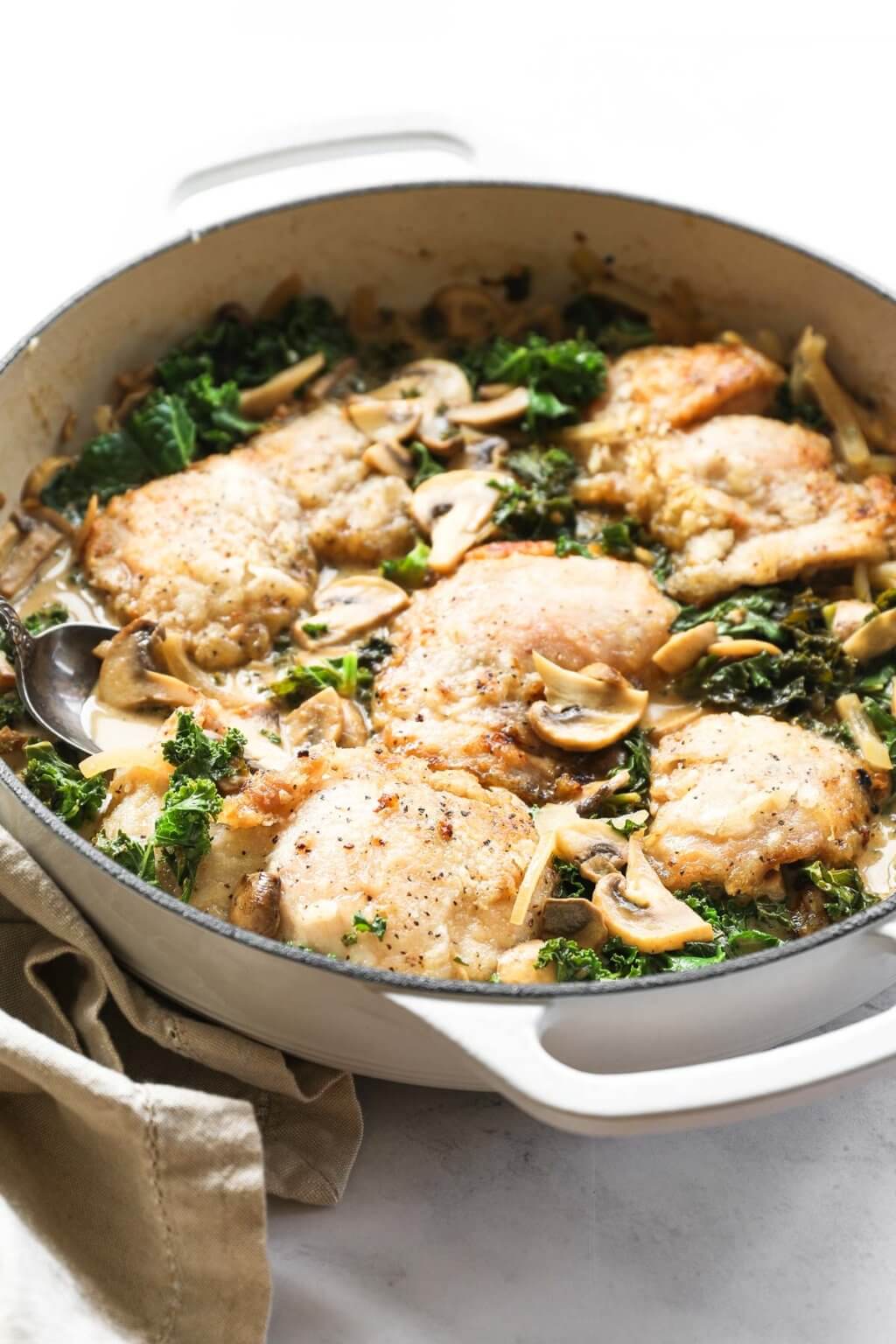 Stovetop Creamy Mushroom Chicken Thighs (Dairy Free) - Real Simple Good