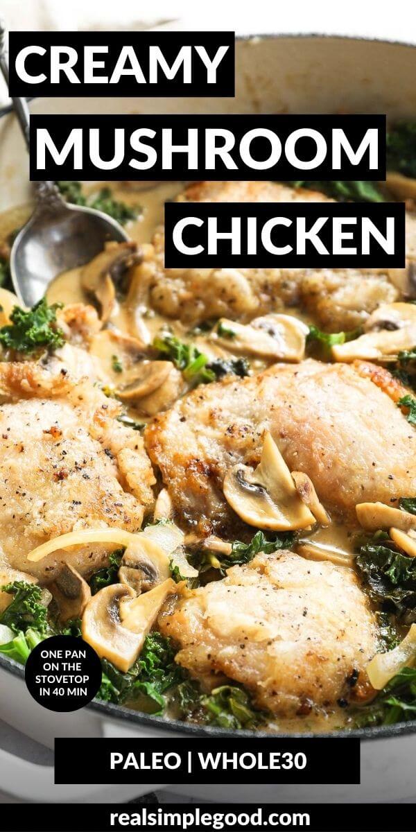 Stovetop Creamy Mushroom Chicken Thighs  Dairy Free  - 87