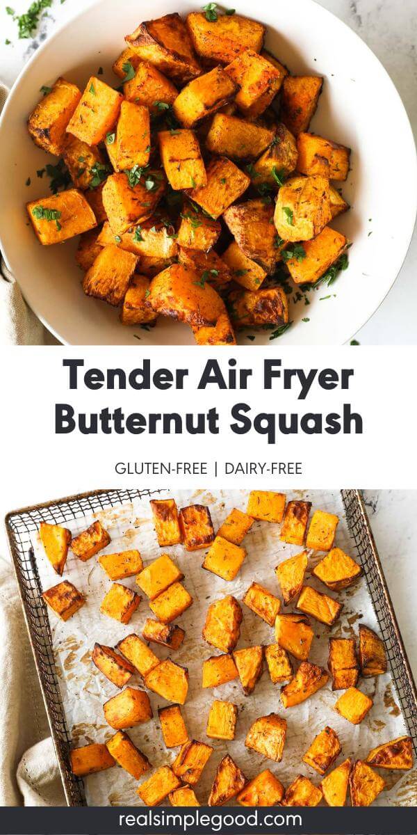 Tender, Caramelized Air Fryer Butternut Squash Cubes