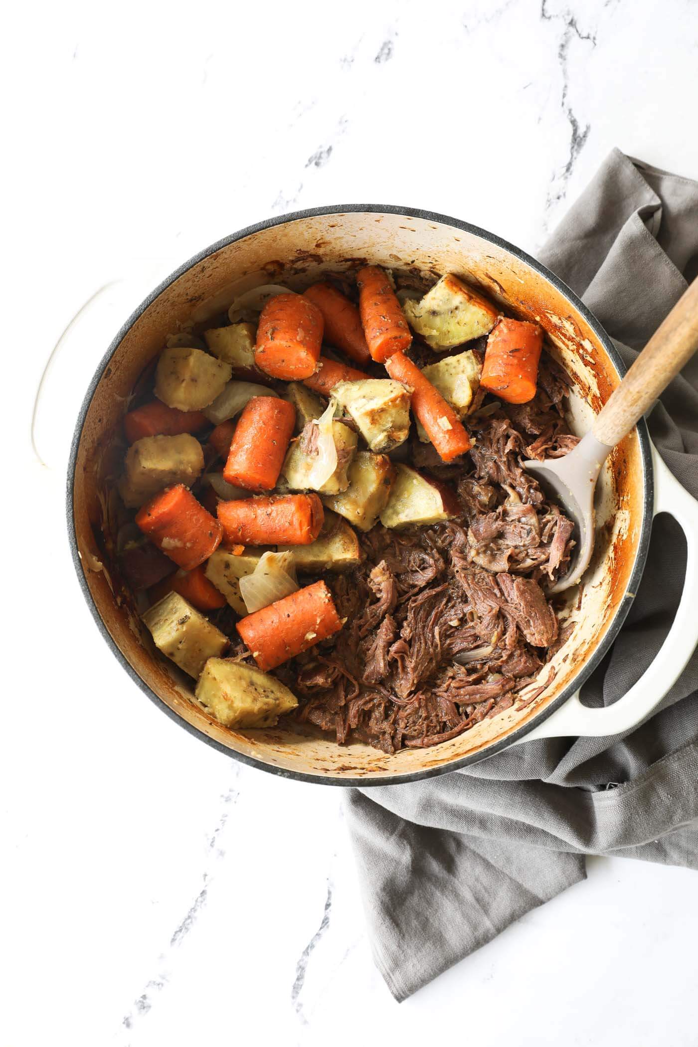 An Easy Dutch Oven Pot Roast Recipe & One Pot Meal Ideas - Kelley Nan