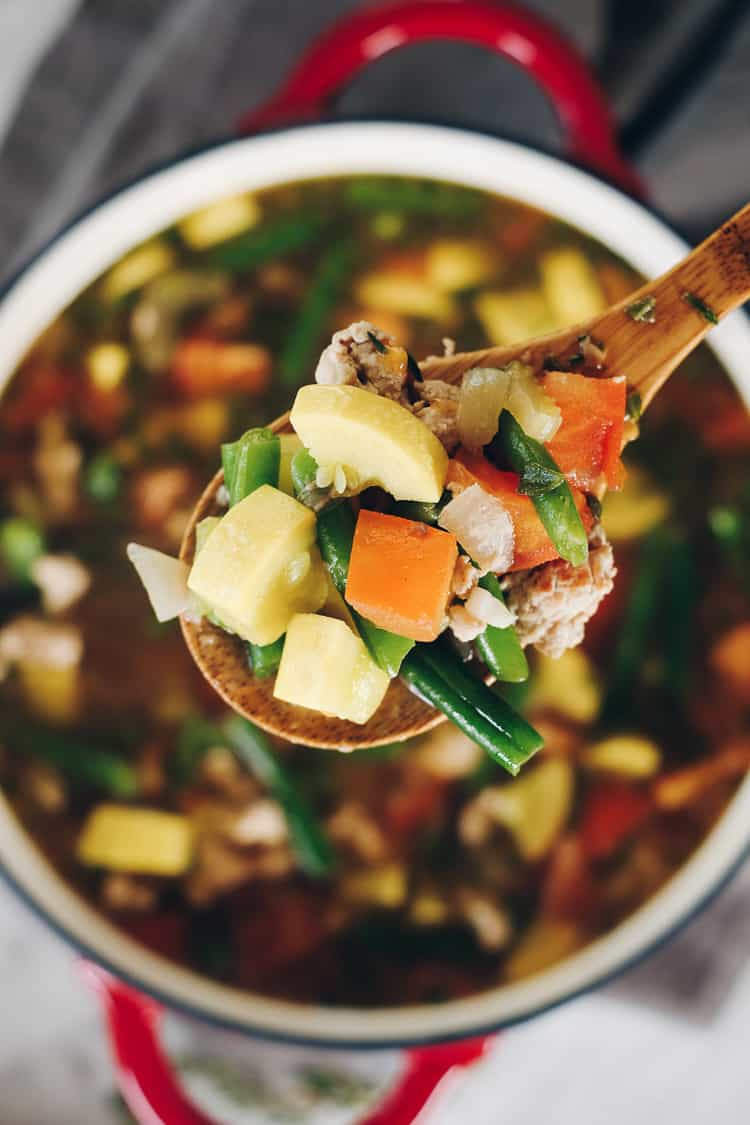 Turkey and Summer Vegetable Soup  Paleo  Whole30   Keto  - 88