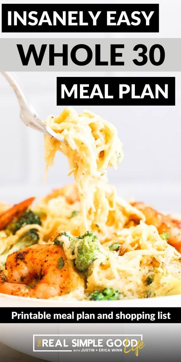 Whole30 Meal Plan  Includes Printable Guide + Shopping List