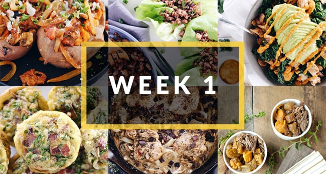 whole30 meal plan week one collage